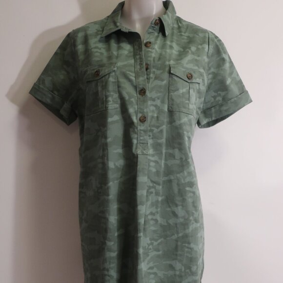 NWT Womens Vineyard Vine Tonal Camo Sage Olive Polo Margo Shirtdress 16 - Picture 5 of 16